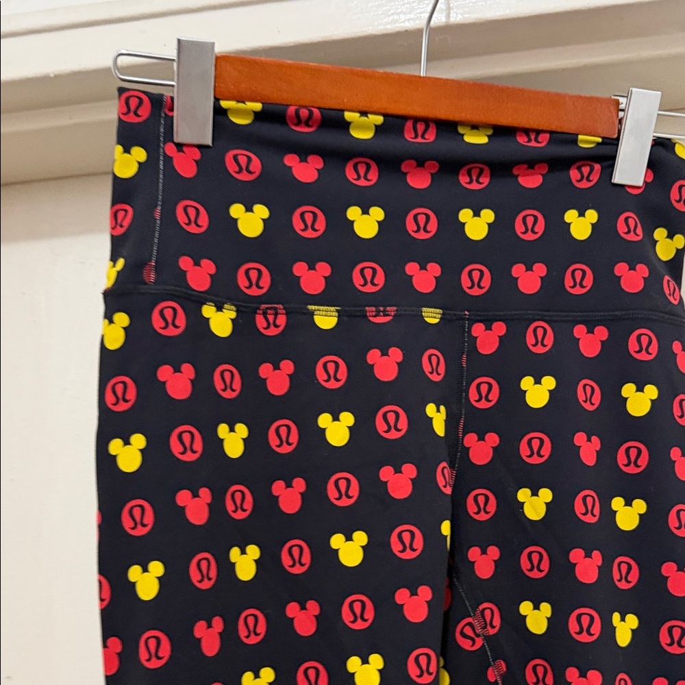 lululemon athletica Kids Black Leggings with Red & Yellow Mickey Print - Picture 3 of 4